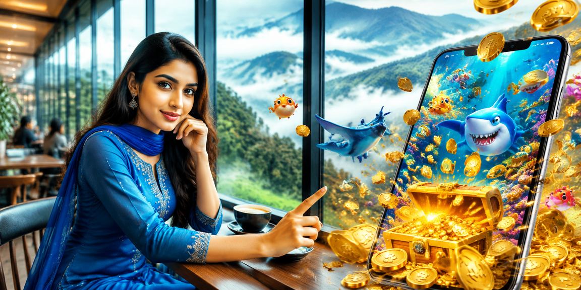 বান্দরবানে সালোয়ার কামিজ পরিহিত খেলোয়াড় ফিশিং গেম খেলছেন