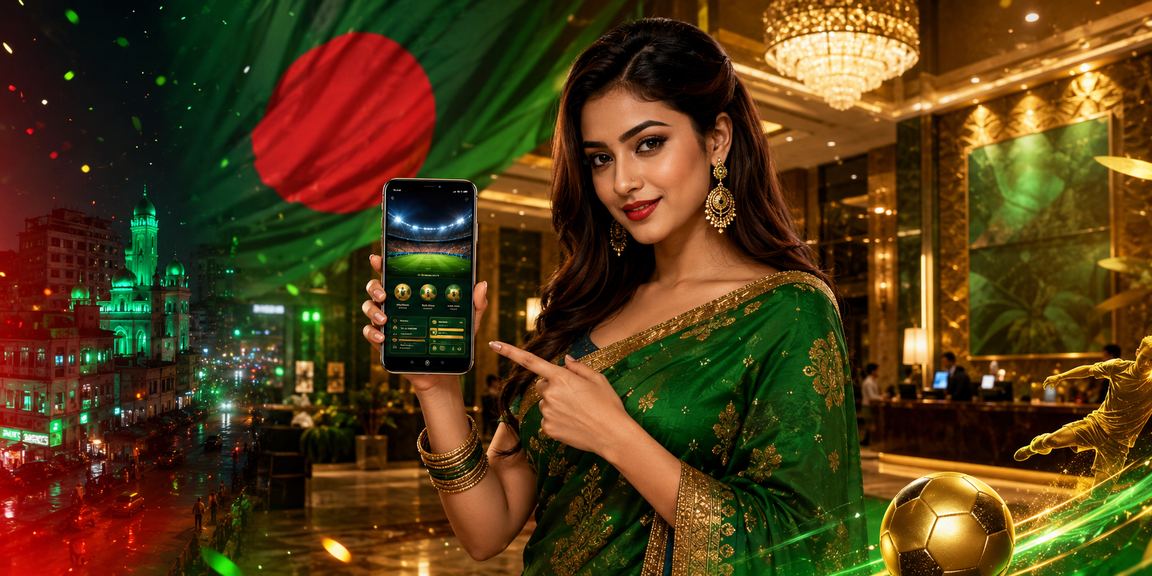 ময়মনসিংহে লাল-সবুজ থিমের লটারি গেম উপভোগ করছেন একজন খেলোয়াড়